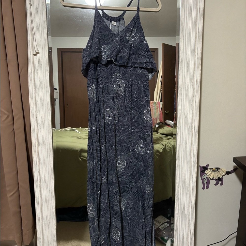 LC Lauren Conrad Blue Sleeveless Halter Sundress